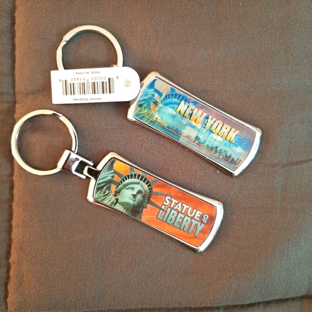 A pair of keychains from NYC